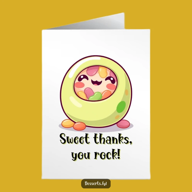 Free Printable Jelly Bean Thanks Card: Funny Downloadable Gift for Expressing Joy