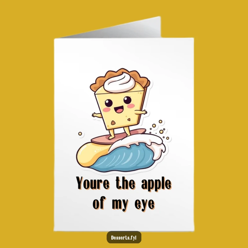Free Printable Pie Thank You Card: Funny Surfing Pie Downloadable Gift