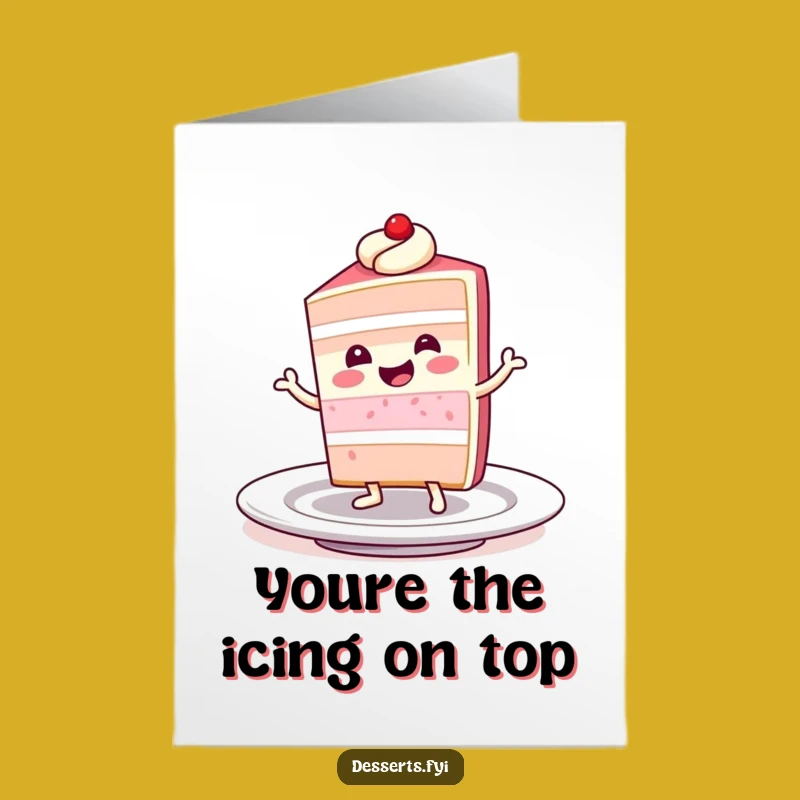 Free Printable Thank You Card: Dancing Cake Character - Funny DIY Downloadable Gift