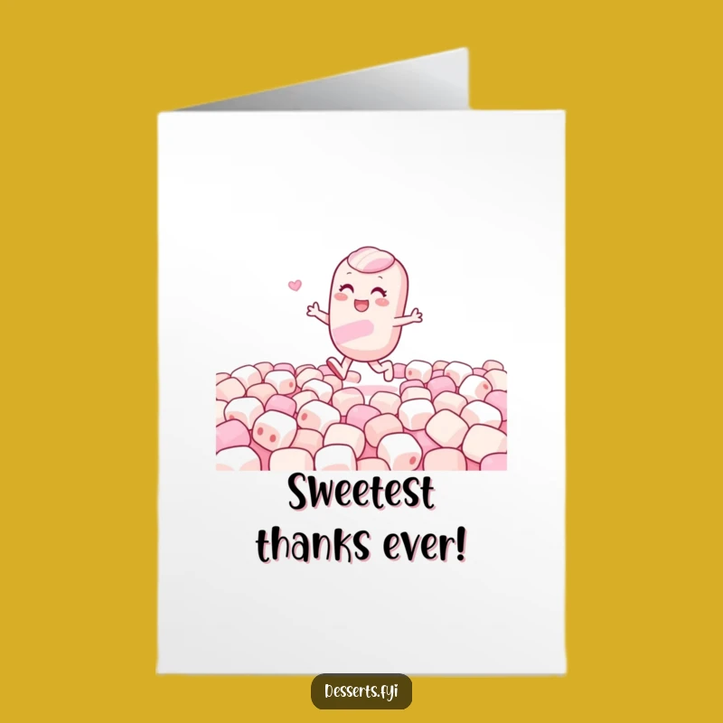 Free Printable Thank You Card: Happy Candy Character Skipping Thanks, Downloadable Funny Gift