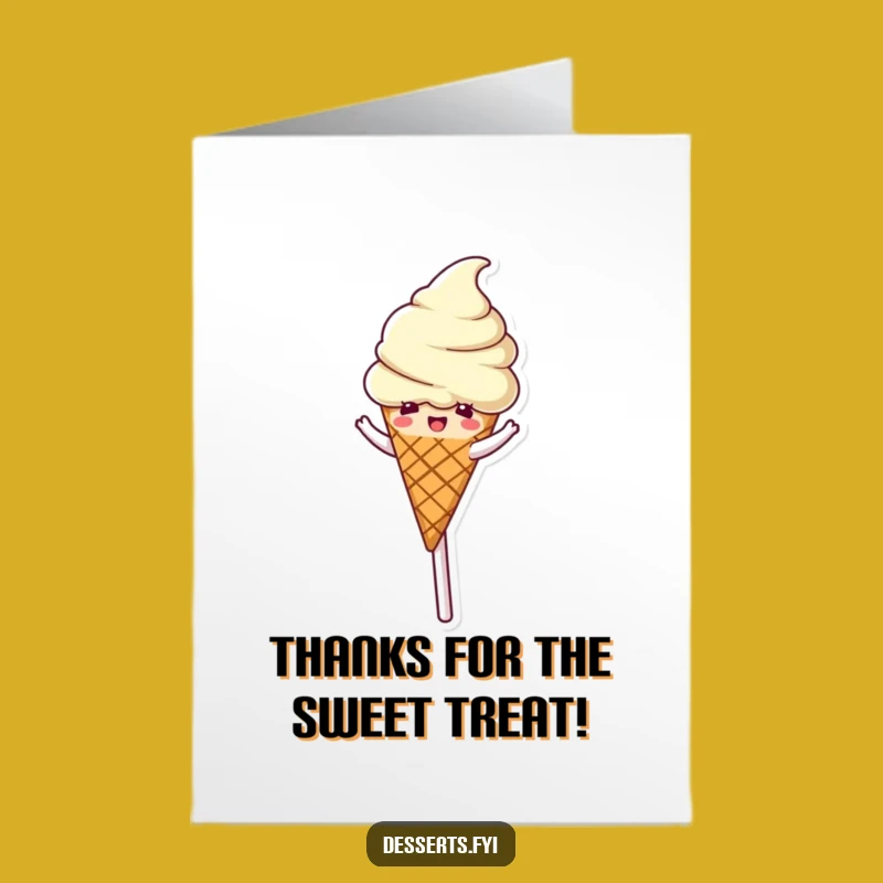 Free Printable Thank You Card: Ice Cream Spin! Funny Downloadable Gift