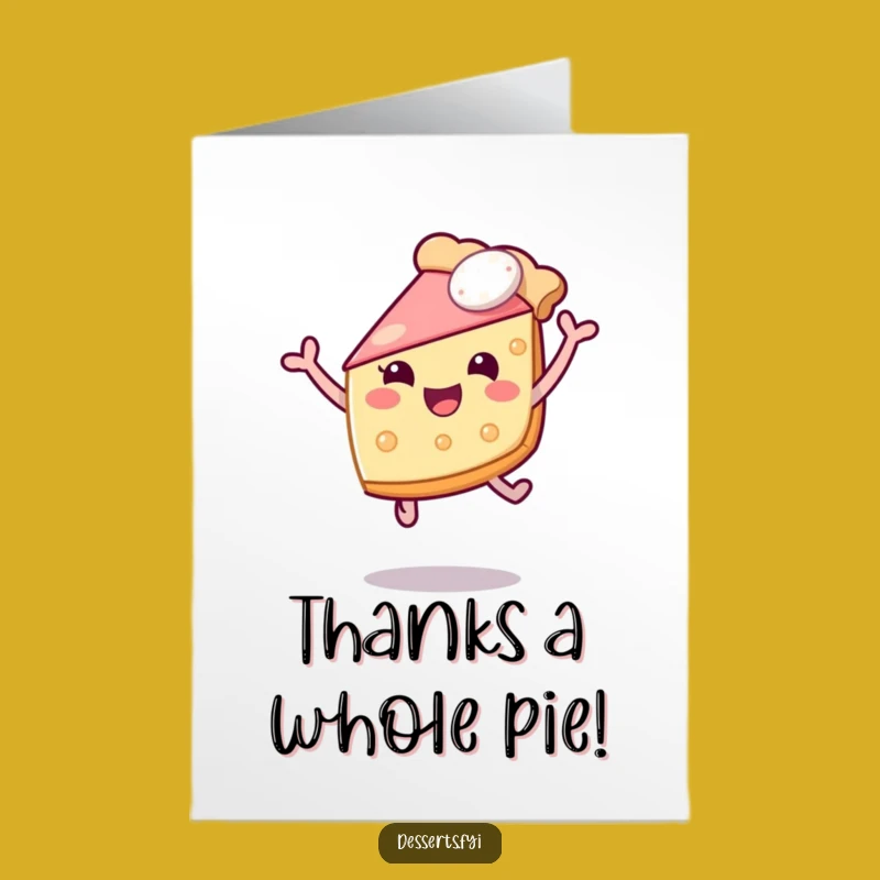 Free Printable Thank You Card: Pie Leaping for Gratitude, Funny Downloadable Gift of Thanks