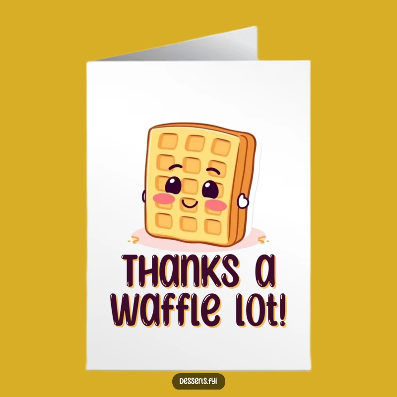 Free Printable Waffle Thank You Card: Funny Flip Gratitude Downloadable