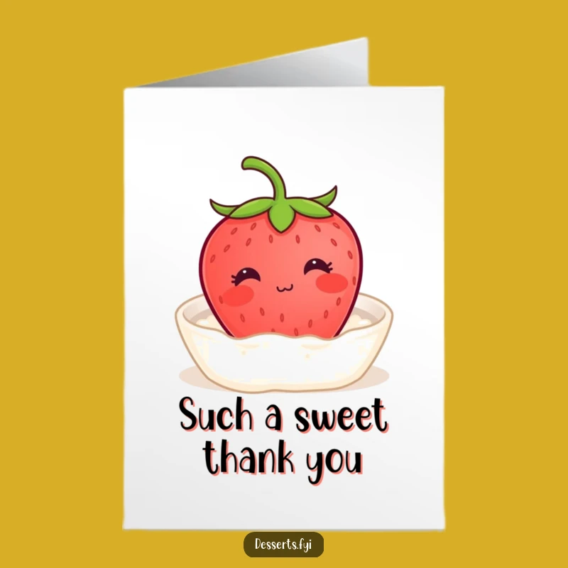 Free Printable Thank You Card: Strawberry Cream Bath, Sweet Funny Downloadable Gift!