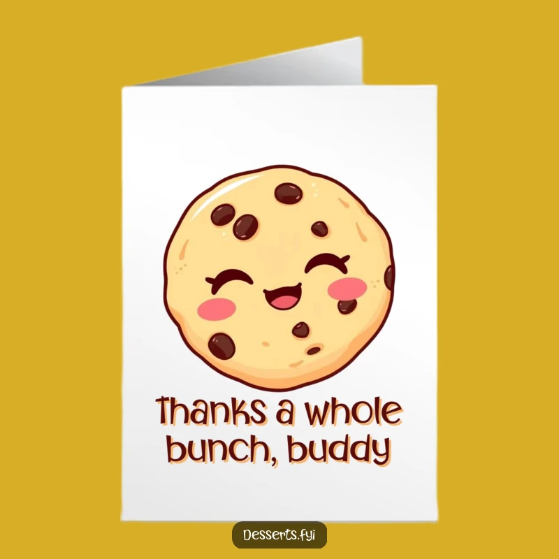 Free Printable Thank You Card: Winking Cookie, Adorable Downloadable Gift for Gratitude!
