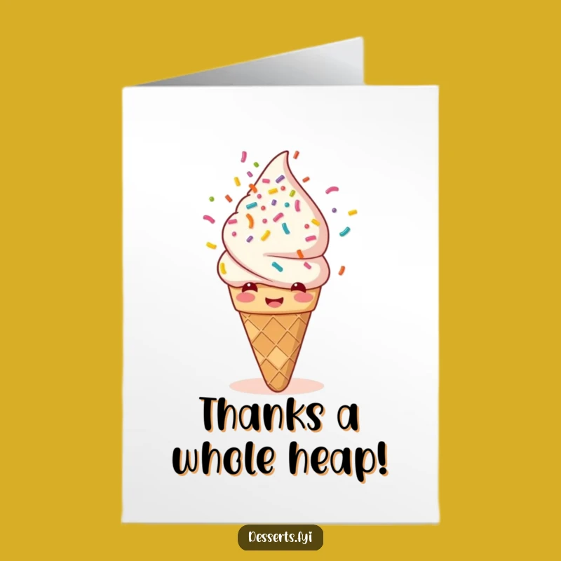 Free Printable Thank You Card: Giggling Ice Cream, Sprinkle Shower, Funny Downloadable Gift