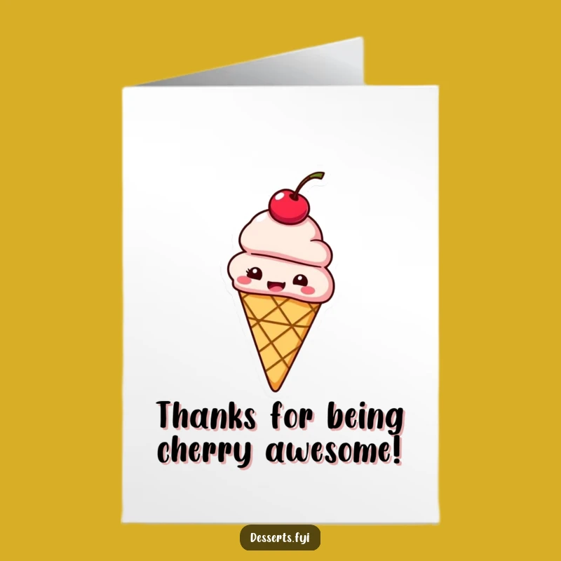Free Printable Thank You Ice Cream Card - Giggling Cone Downloadable Gratitude