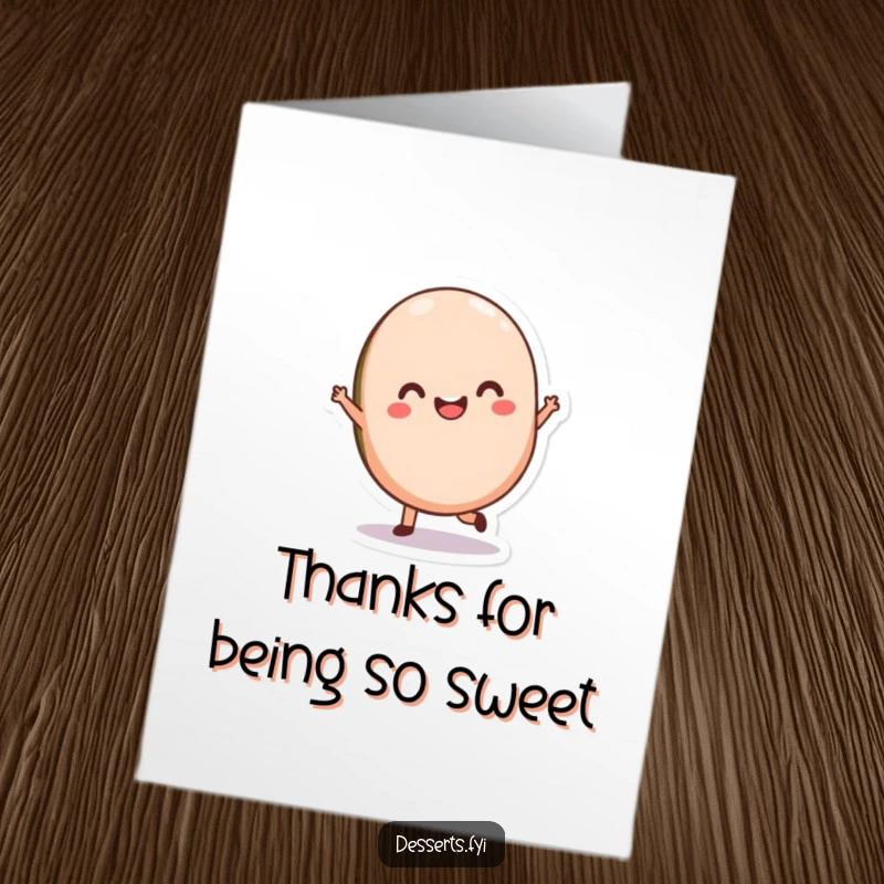 Funny Free Printable Macaron Thank You Card: Delighted macaron twirling, expressing thanks sweetly, downloadable DIY gift.