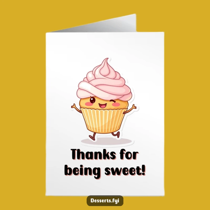 Free Printable Thank You Cupcake Card - Skipping Frosty Downloadable Express Gratitude
