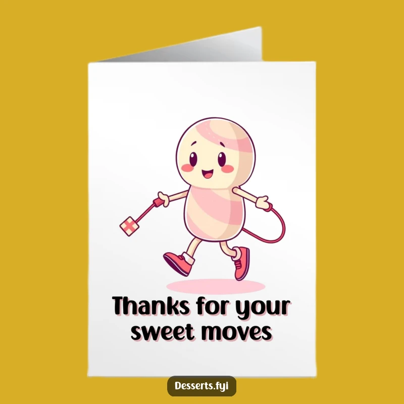 Free Printable Thank You Card: Candy Character Expressing Gratitude with Energy