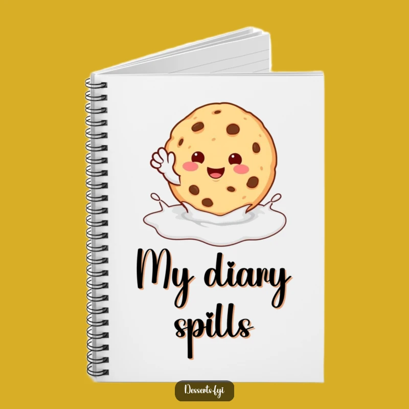 Funny Cookie Wave Notebook: Happy Character Milk Puddle for Humorous Jotting