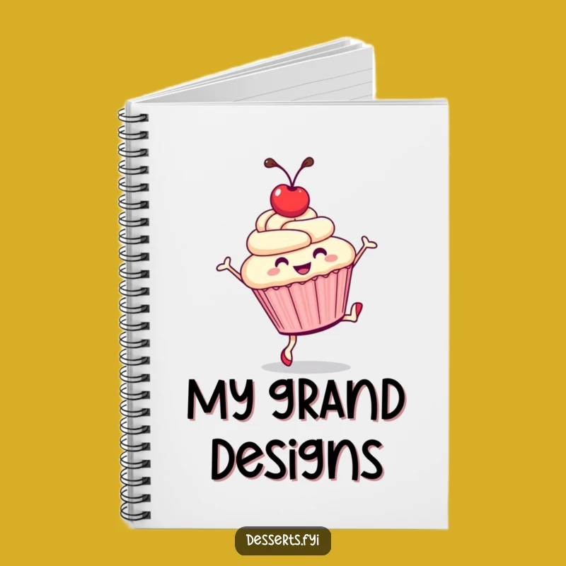 Funny Cupcake Cartwheel Notebook: Jot Down Sweet Ideas!