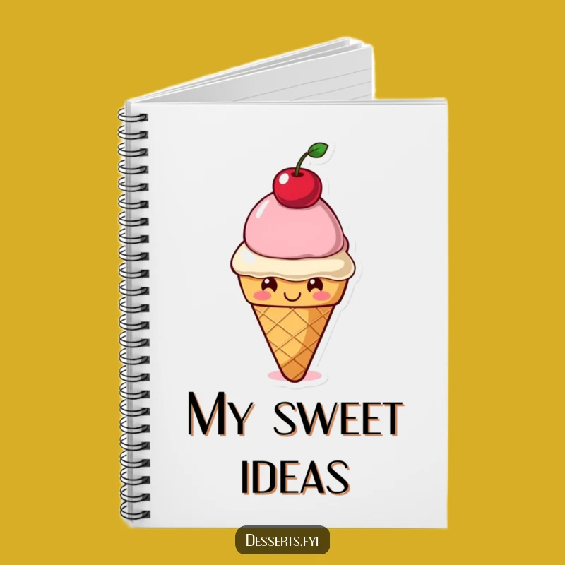 Funny Journal: Smiling Ice Cream Cone for Sweet Notes and Ideas