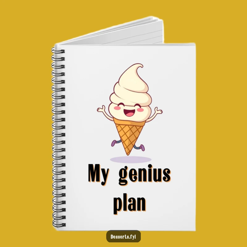 Funny Notebook: Dancing Ice Cream Cone, Ideal for Jotting Down Sweet Ideas