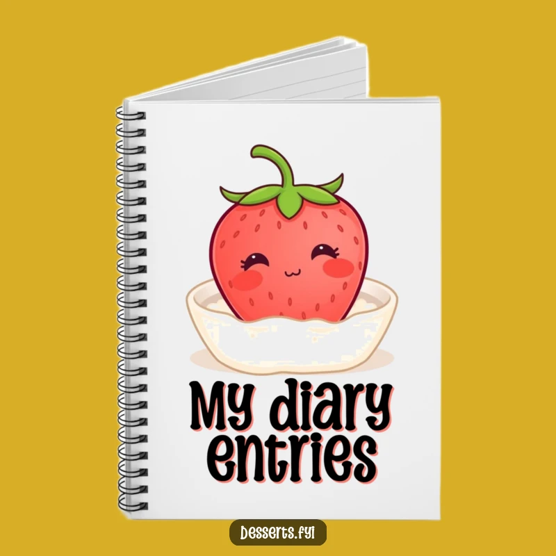 Funny Strawberry Cream Notebook: Jot Down Calm Thoughts, Gift
