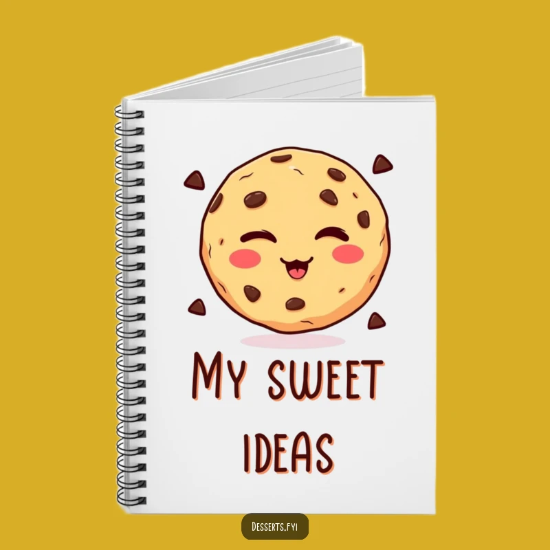 Funny Winking Cookie Notebook, Playful Chocolate Chip Journal, Great Humorous Gift for Notes