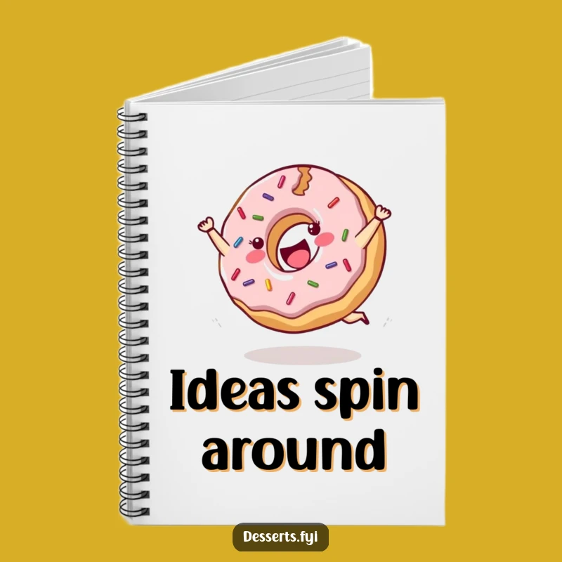 Funny Cartwheeling Donut Notebook: Jot Down Energetic Ideas