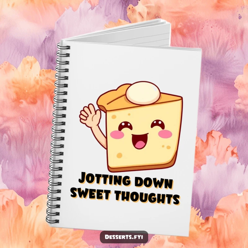 Funny pie slice notebook with a jovial pie character cover, perfect for journaling and note-taking with a sweet, humorous theme.