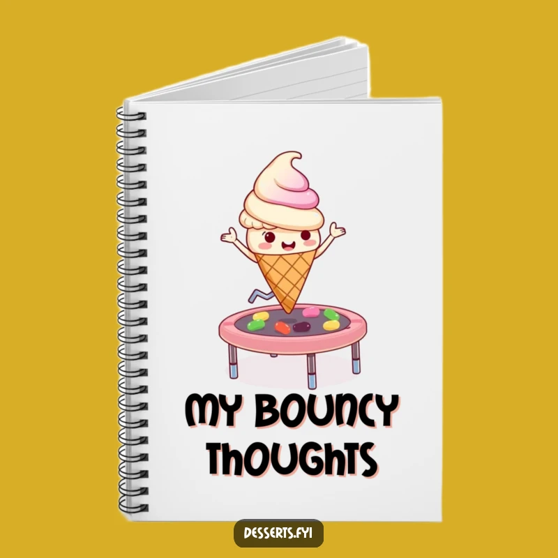 Funny Ice Cream Trampoline Notebook - Jot Down Playful Ideas