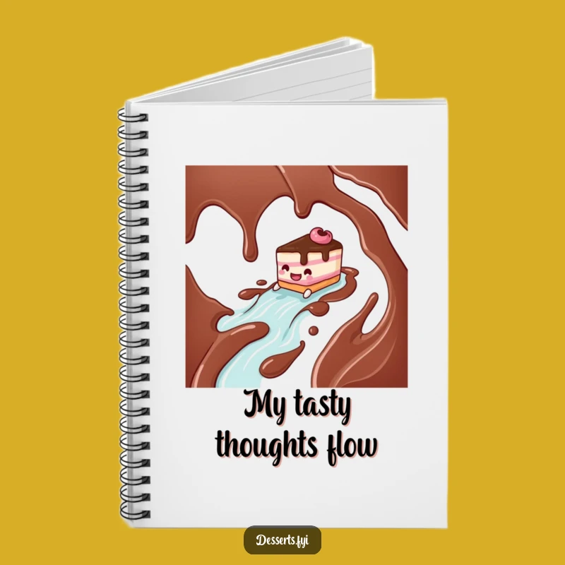 Funny Cake Character Chocolate River Notebook - Jot Down Sweet Ideas
