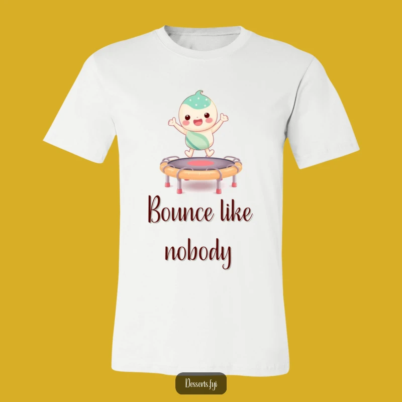Funny Candy Trampoline T-Shirt: Wearable Joy with a Bouncing Character Design