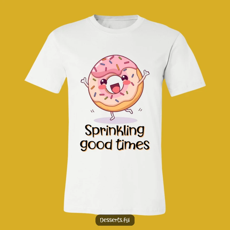 Funny Donut Cartwheel Tee: Hilarious Sprinkles & Joyful Apparel!