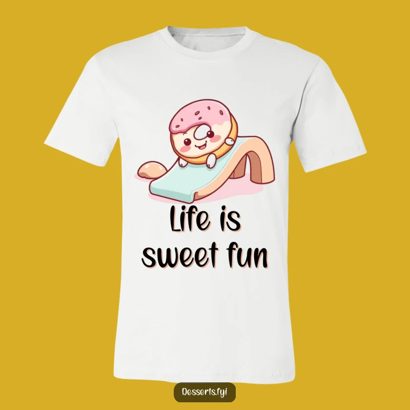 Funny Donut Slide T-Shirt: Gleeful Frosting Fun Gift for Joyful People