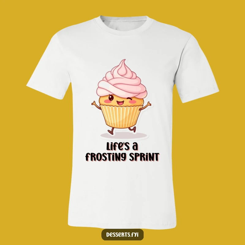 Funny Skipping Cupcake Shirt: Wear Your Joyful Frosting Fun