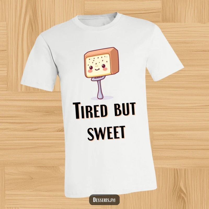 Funny candy bar t-shirt showcasing a delighted candy bar balancing a tiny fork, perfect for expressing a love for sweets.