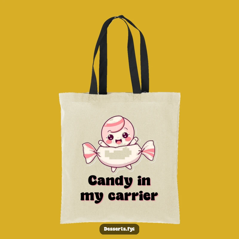Funny Sweet Treat Tote Bag: Playful Candy Character, Ideal Funny Gift
