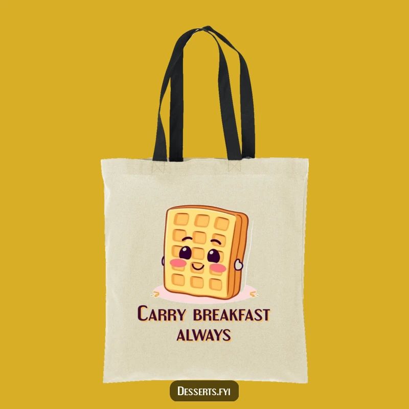 Funny Waffle Flipping Tote Bag: Hilarious Enthusiastic Accessory for Breakfast Lovers