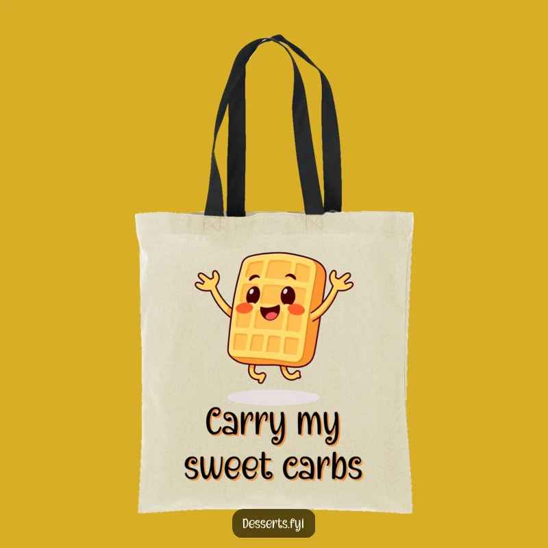 Funny Waffle Tote Bag: Carry Your Day with Energy, Ideal Funny Everyday Accessory Gift