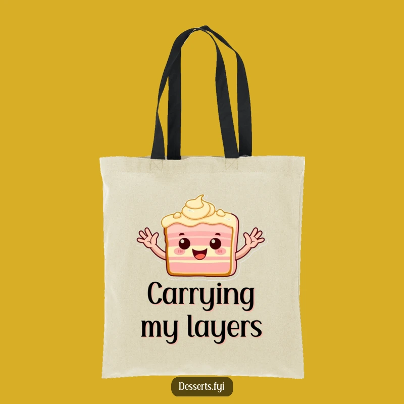 Funny Waving Cake Tote Bag: Carry Sweetness & Greetings