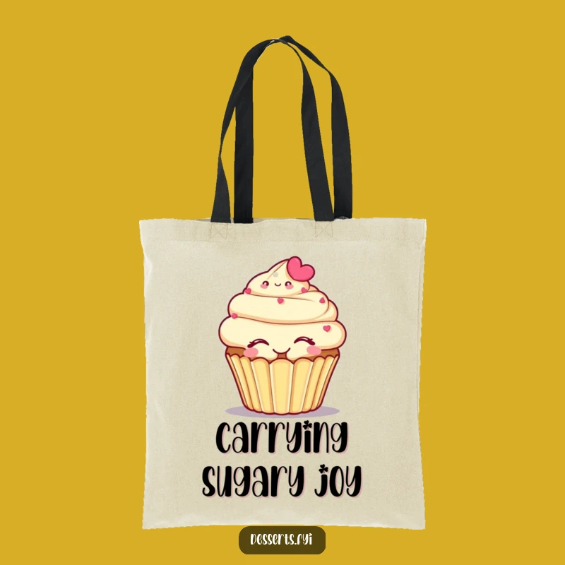 Funny Cupcake Hug Tote Bag: Carry Your Sweetness Everywhere