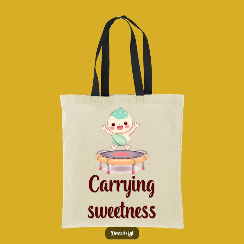 Funny Candy Trampoline Tote Bag: Carry Your Day with Sweet, Bouncy Humor