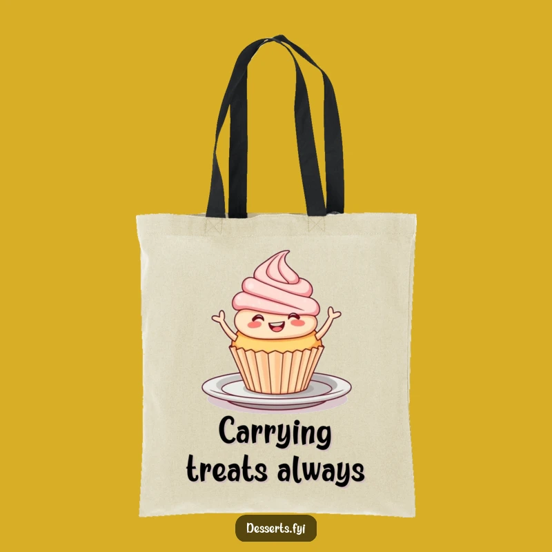 Funny Cupcake Jig Tote Bag: Joyful Dessert Accessory Gift