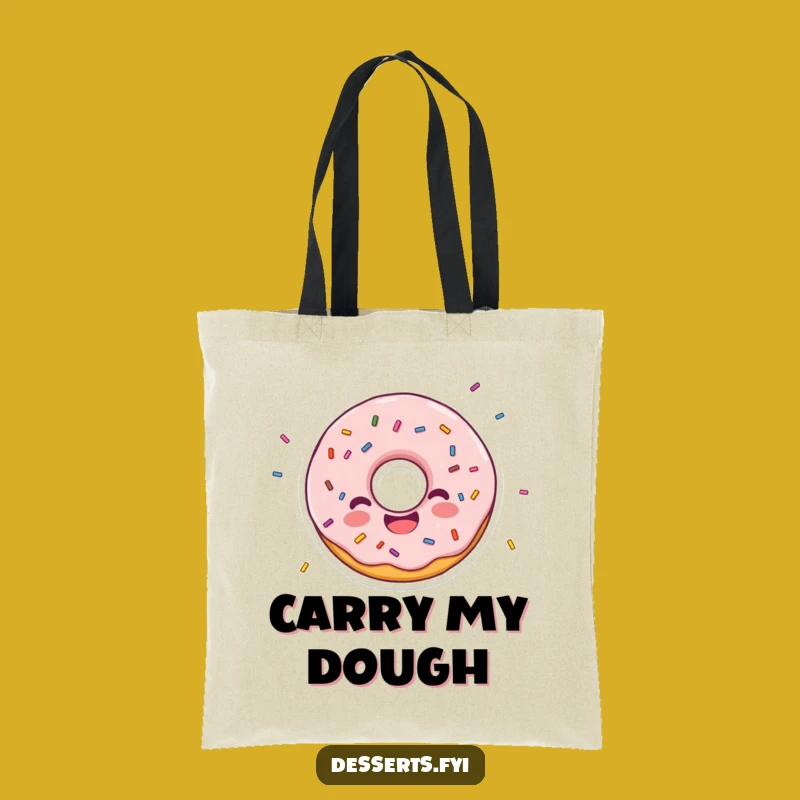Funny Donut Character Tote Bag: Carry Joy and Sprinkles with this Funny Gift