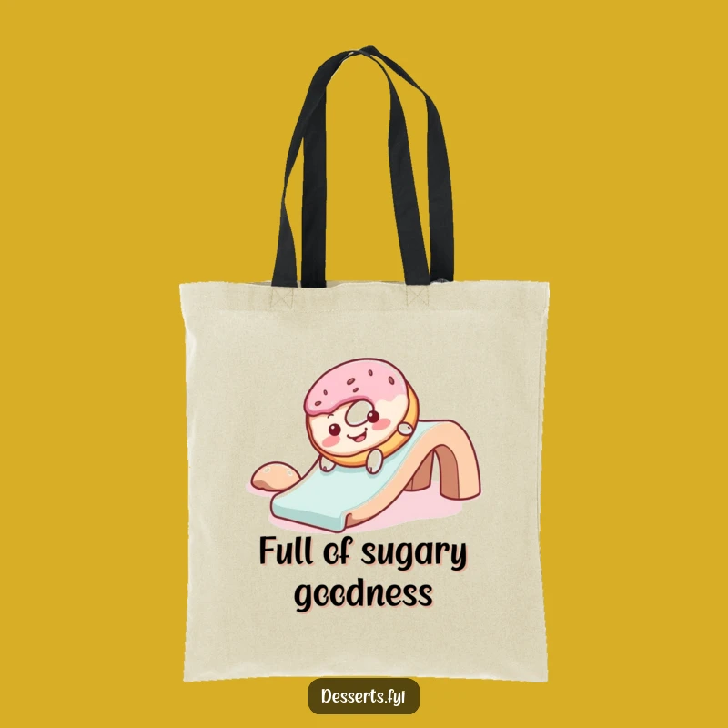 Funny Donut Slide Tote Bag: Gleeful Carryall Gift for Sweet Treat Fans