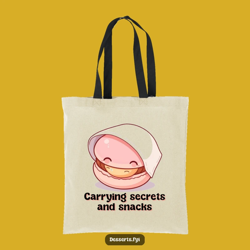 Funny Macaron Tote Bag: Carry Your Laughs, A Curious Pastry's Secret, Great Funny Gift