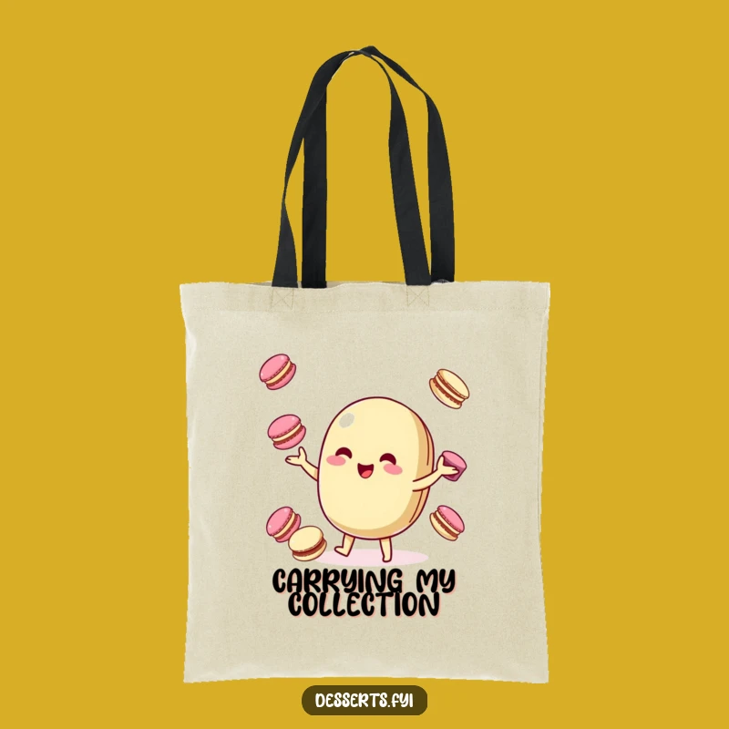 Funny Tote Bag: Juggling Macaroon Character for Sweet Style