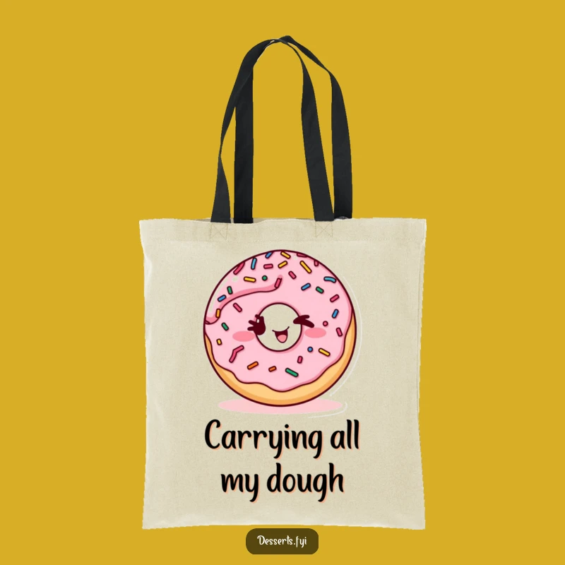 Funny Winking Donut Tote Bag: Carry Your Goods with Playful, Sprinkled Humor