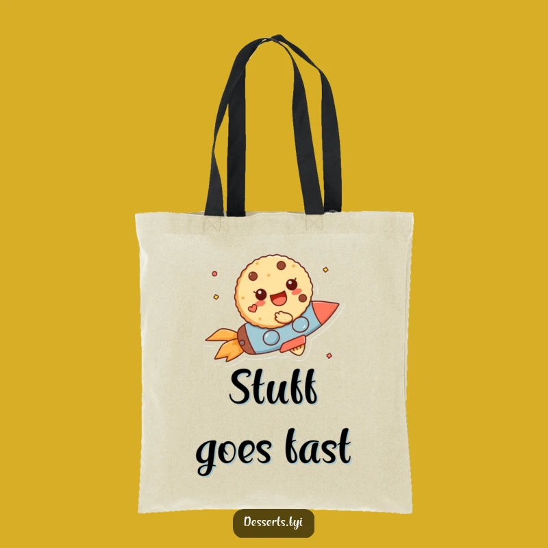 Funny Cookie Rocket Tote Bag: Carry Your Dreams with Comical Style